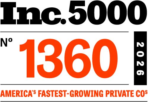 Inc. 5000 award graphic showcasing DWA's 1633 placement